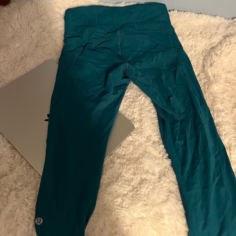 Lululemon tealish green align leggings with pockets